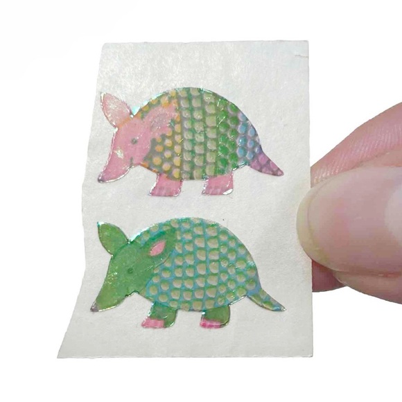 Vintage Sandylion Iridescent Shiny Multicolour Armadillo Stickers Rainbow Animal - Picture 8 of 10